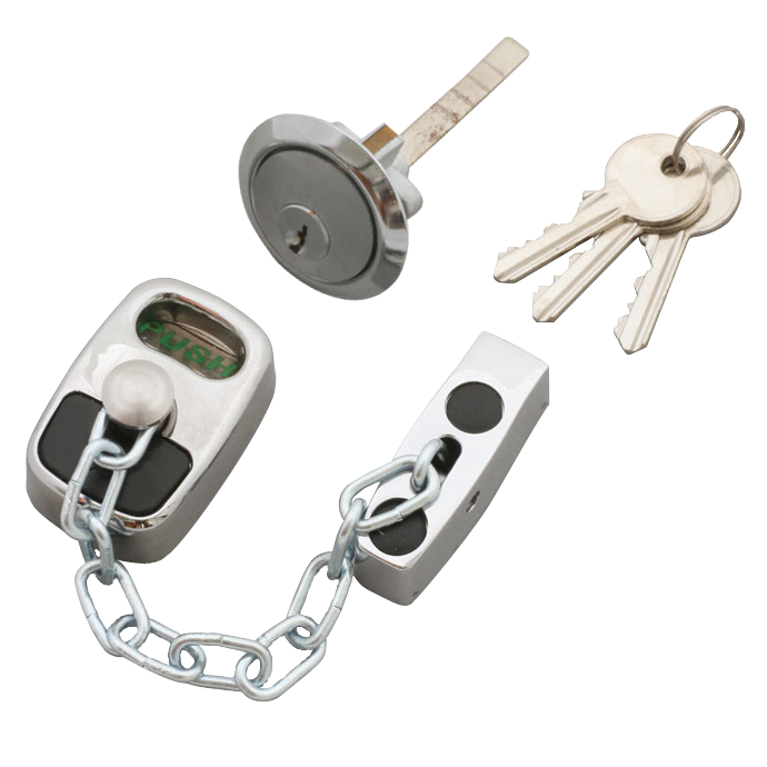 ASEC Door Chain with External Cylinder - White