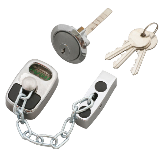 ASEC Door Chain with External Cylinder - White