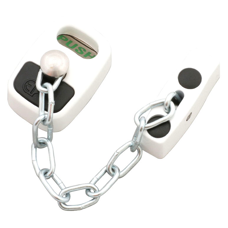 ASEC Door Chain with Fixing Kit - White