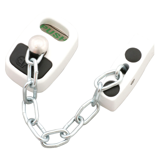 ASEC Door Chain with Fixing Kit - White
