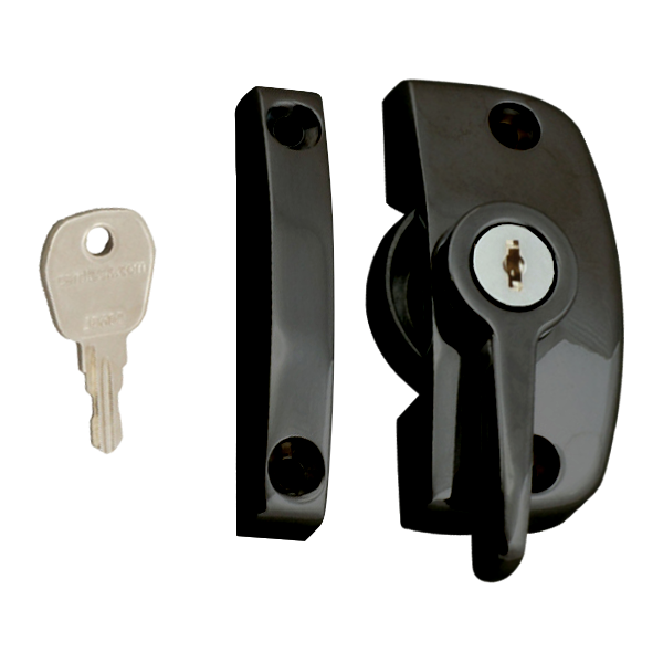 ASEC Window Pivot Lock - Black Locking With 11.5mm Keep