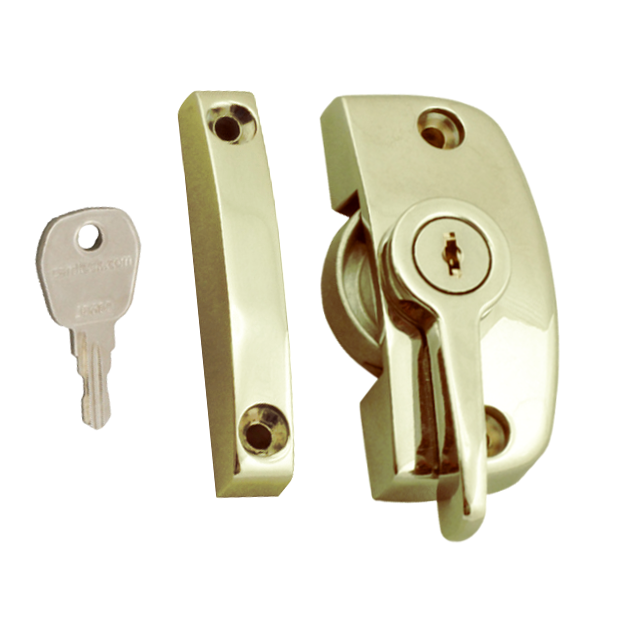 ASEC Window Pivot Lock - Gold Locking With 11.5mm Keep
