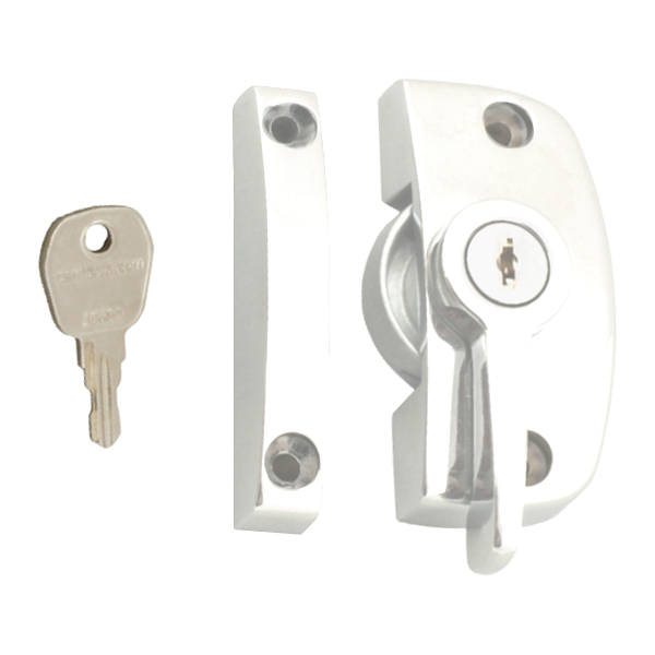 ASEC Window Pivot Lock - White Locking With 8.5mm Keep