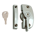 ASEC Window Pivot Lock - Brushed Silver Locking With 8.5mm Keep