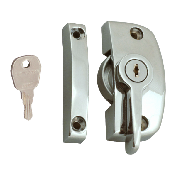 ASEC Window Pivot Lock - Brushed Silver Locking With 8.5mm Keep