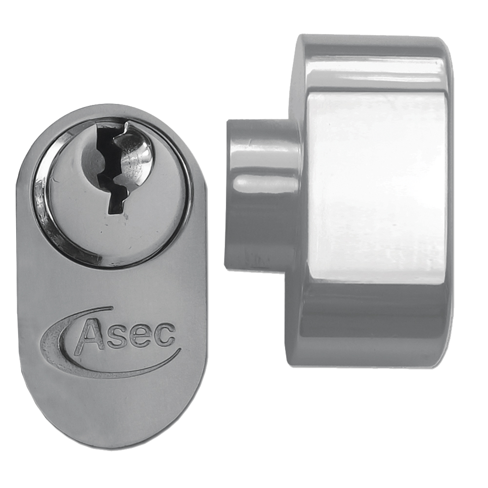 ASEC 5-Pin Oval Key & Turn Cylinder - 60mm 30/T30 (25/10/T25) KD NP