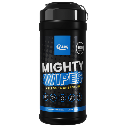 ASEC Mighty Antiseptic Wipes - Heavy Duty Hand & Surface Wipes - Tub of 100 Wipes