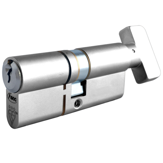 ASEC Kite Elite 3 Star Snap Resistant Euro Key & Turn Cylinder - 80mm 45(Ext)/T35 (40/10/30T) KD CP Visi