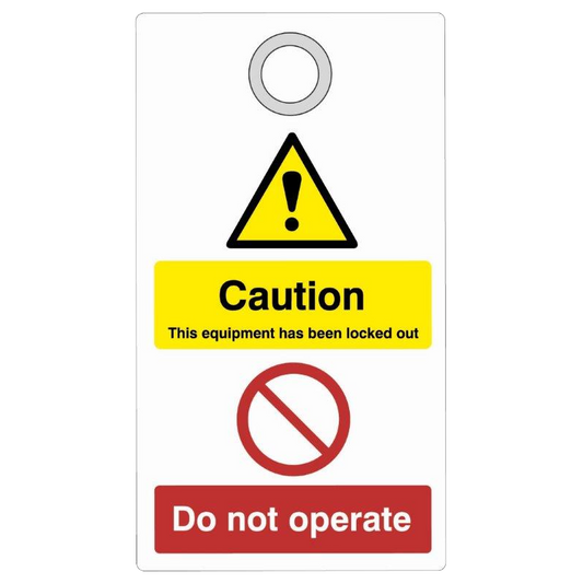 ASEC Double Sided Lockout Tagout Tags `Caution - Do Not Operate` - 75mm