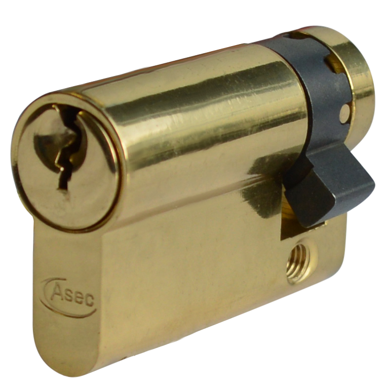 Asec Euro Half Cylinder With Adjustable Cam - 5 Pin - 50mm (40/10) PB