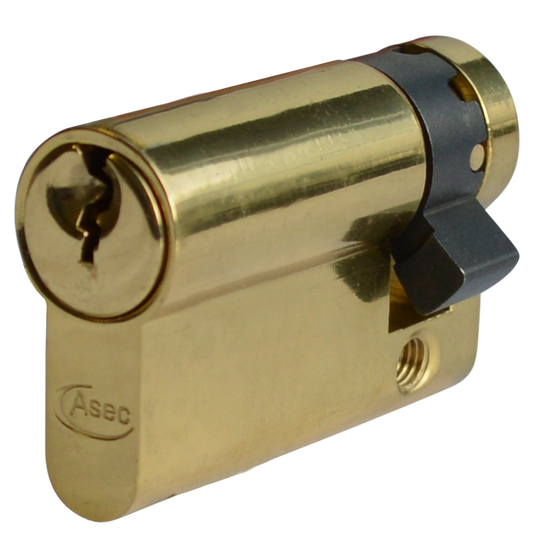 Asec Euro Half Cylinder With Adjustable Cam - 5 Pin - 50mm (40/10) PB