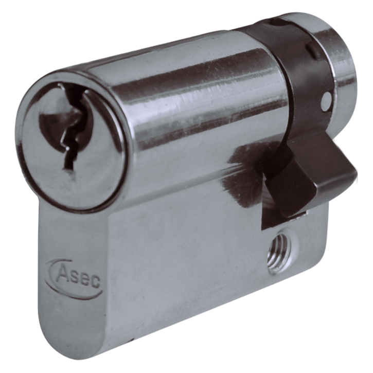 Asec Euro Half Cylinder With Adjustable Cam - 6 Pin - 45mm (35/10) NP