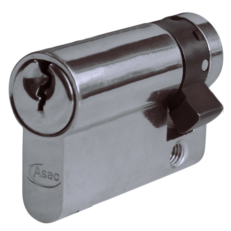 Asec Euro Half Cylinder With Adjustable Cam - 6 Pin - 50mm (40/10) NP