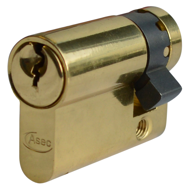 Asec Euro Half Cylinder With Adjustable Cam - 6 Pin - 45mm (35/10) PB