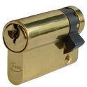 Asec Euro Half Cylinder With Adjustable Cam - 6 Pin - 50mm (40/10) PB