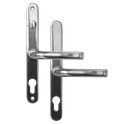 ASEC 68mm Lever UPVC Door Furniture With Snib - Polished Silver