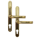 ASEC 68mm Lever UPVC Door Furniture With Snib - Polished Gold