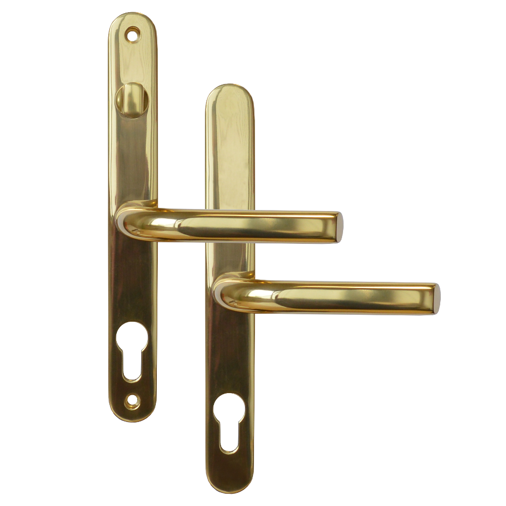 ASEC 68mm Lever UPVC Door Furniture With Snib - Polished Gold
