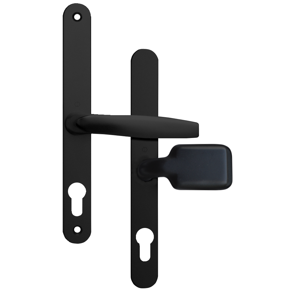 ASEC 68mm Lever Pad UPVC Door Furniture With Snib - Black