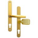 ASEC 68mm Lever Pad UPVC Door Furniture With Snib - Polished Gold