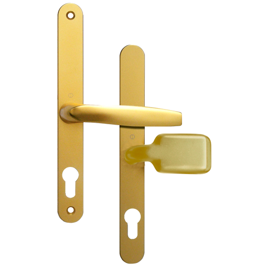 ASEC 68mm Lever Pad UPVC Door Furniture With Snib - Polished Gold