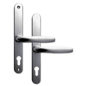 ASEC 68mm Lever UPVC Door Furniture No Snib - Polished Silver