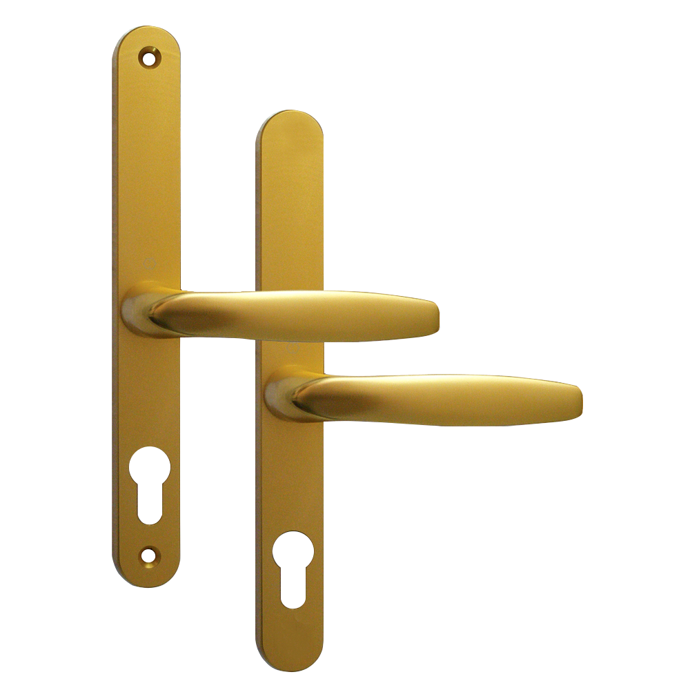 ASEC 68mm Lever UPVC Door Furniture No Snib - Polished Gold