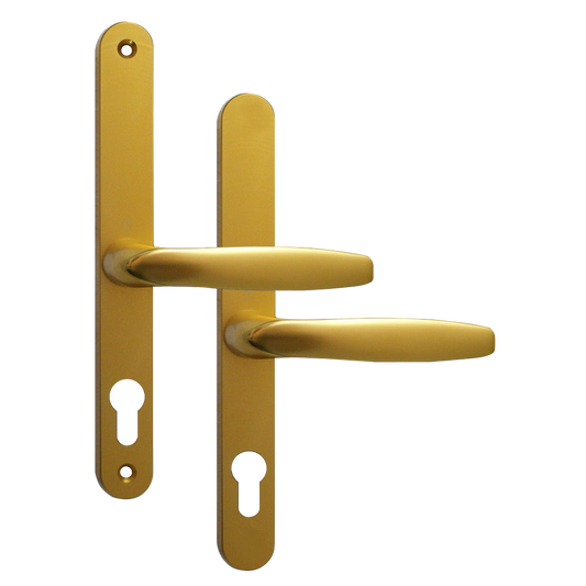 ASEC 68mm Lever UPVC Door Furniture No Snib - Polished Gold