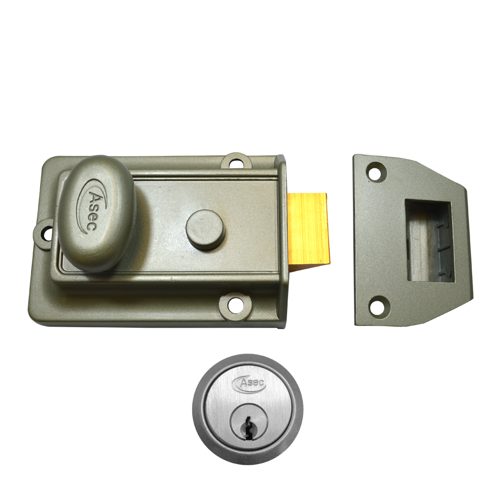 ASEC Traditional Non-Deadlocking Nightlatch - 60mm GRN with SC Cylinder Boxed