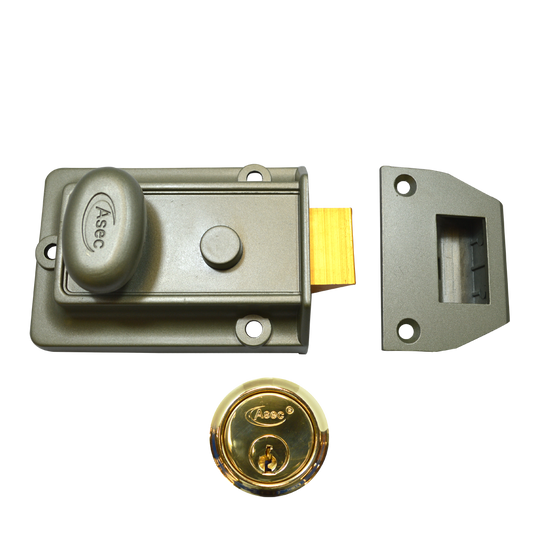 ASEC Traditional Non-Deadlocking Nightlatch - 60mm GRN with PB Cylinder Boxed