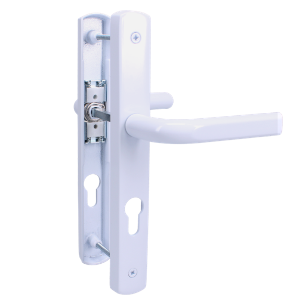 ASEC 70 Lever/Lever Door Furniture To Suit Ferco - 200mm Backplate - White