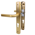 ASEC 70 Lever/Lever Door Furniture To Suit Ferco - 200mm Backplate - Brushed Gold