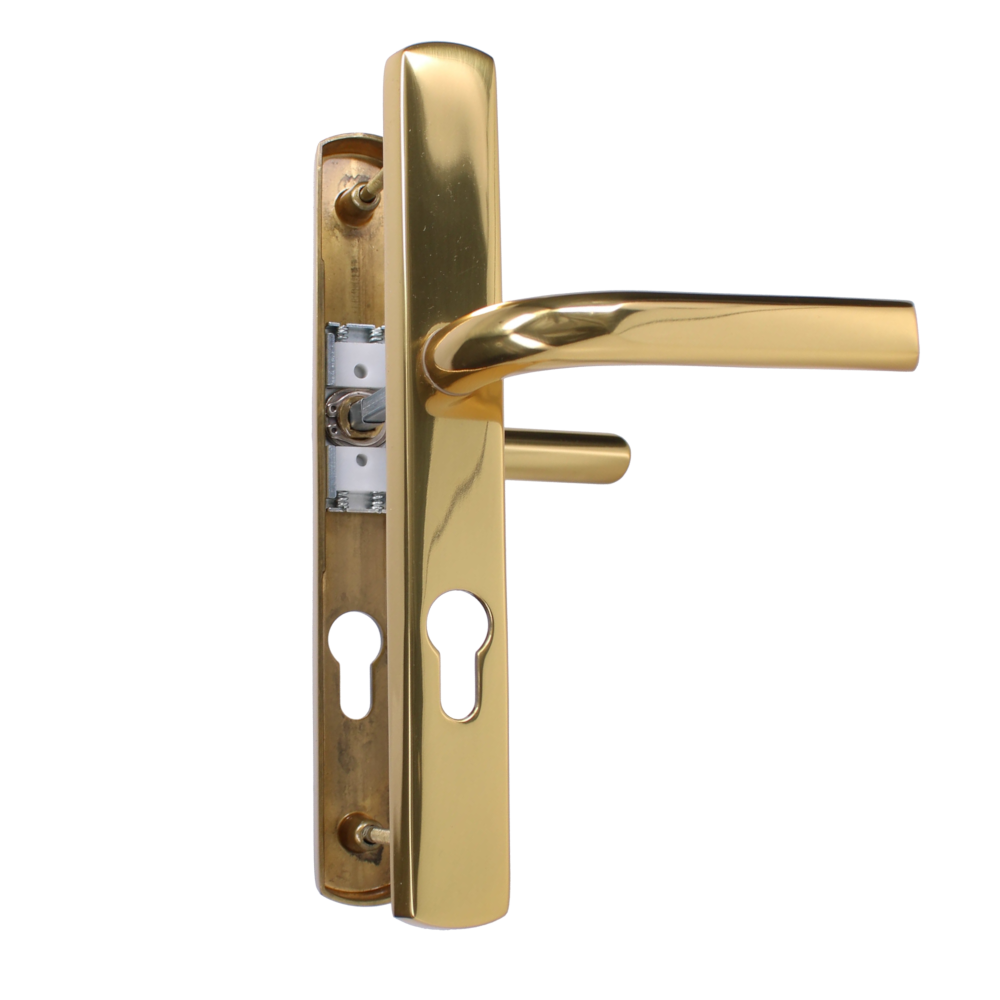 ASEC 70 Lever/Lever Door Furniture To Suit Ferco - 200mm Backplate - Polished Gold