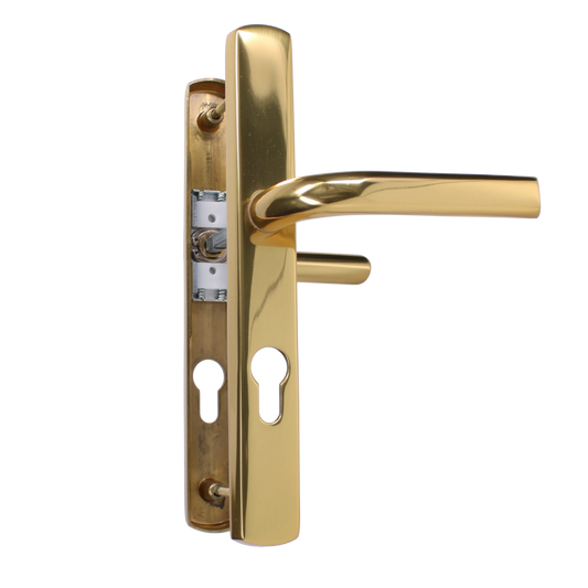 ASEC 70 Lever/Lever Door Furniture To Suit Ferco - 200mm Backplate - Polished Gold