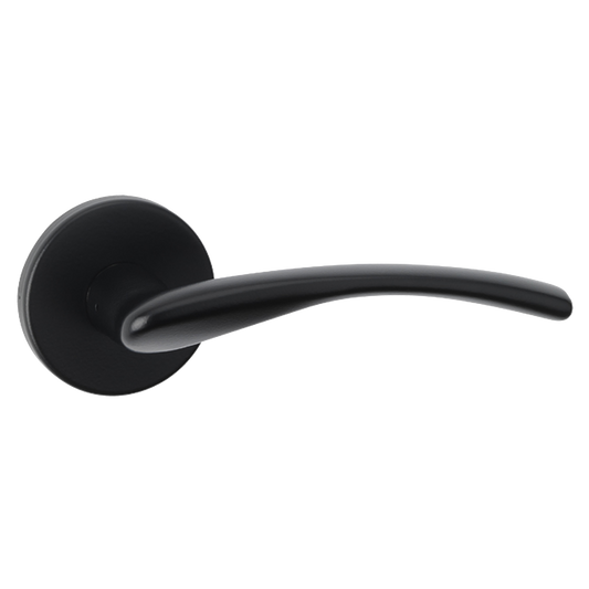 ASEC URBAN Madison Lever on Round Rose Door Furniture Ebony - Black (Boxed)