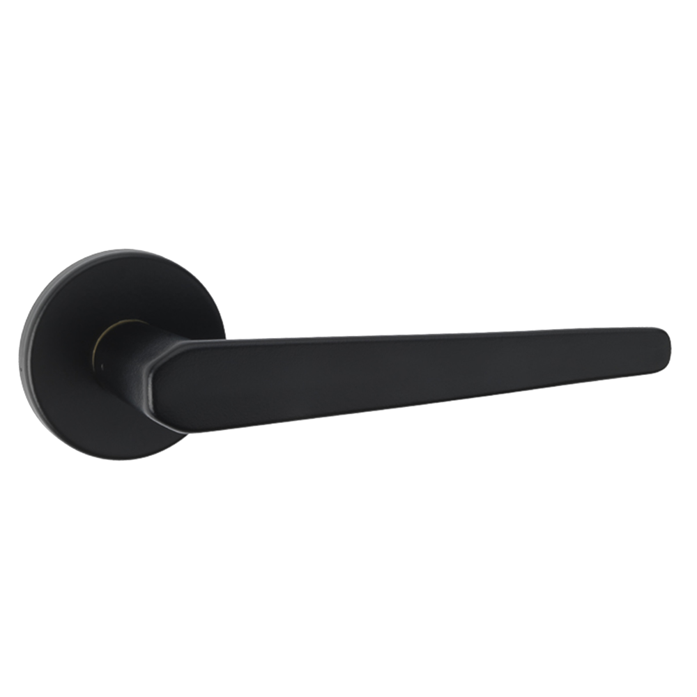 ASEC URBAN Orlando Lever on Round Rose Door Furniture Ebony - Black (Boxed)