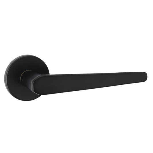 ASEC URBAN Orlando Lever on Round Rose Door Furniture Ebony - Black (Boxed)