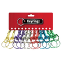 ASEC Metal Belt Clip Key Ring - Assorted Colours - Pack Of 12