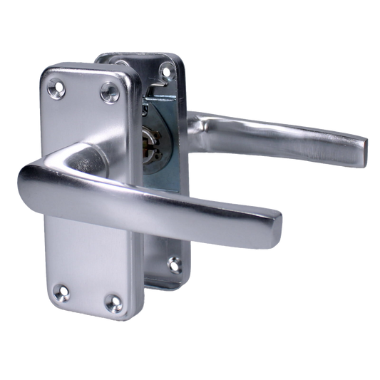 ASEC Stafford Plate Furniture Lever Latch Handle - Polished Anodised Aluminium