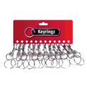 ASEC Metal Belt Clip Key Ring - Silver - Pack Of 12