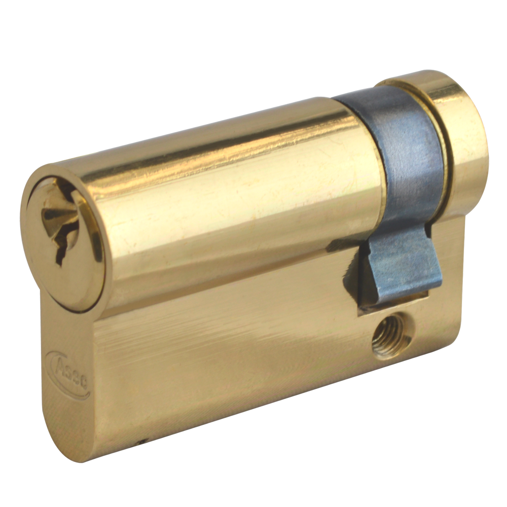 ASEC 6-Pin Euro Half Cylinder - 50mm (40/10) KD PB