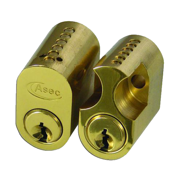 ASEC 6-Pin Scandinavian Oval External / Internal Cylinder - PB KD (Boxed)