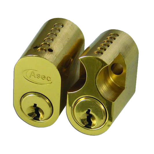 ASEC 6-Pin Scandinavian Oval External / Internal Cylinder - PB KD (Boxed)