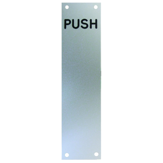 ASEC 75mm Wide Aluminium `Push` Finger Plate - 300mm SAA