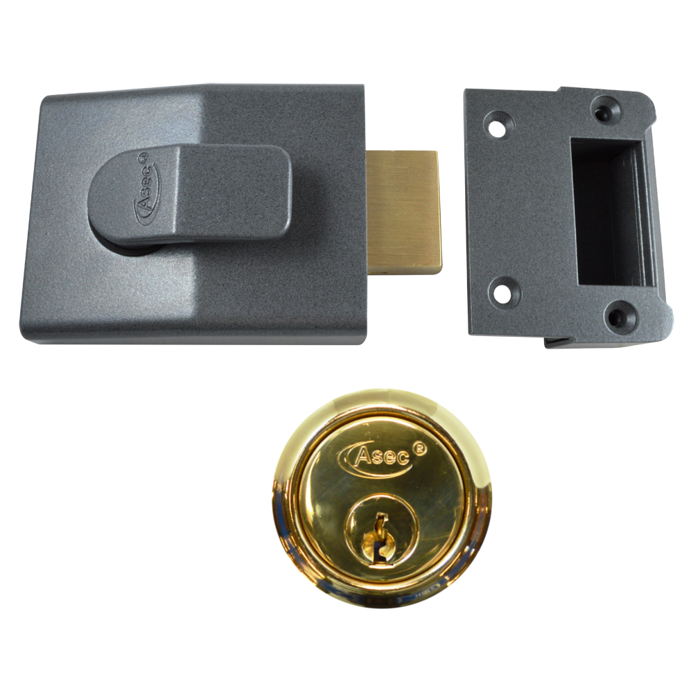 ASEC AS11 Deadbolt Nightlatch - 60mm DMG Case with PB Cylinder Boxed
