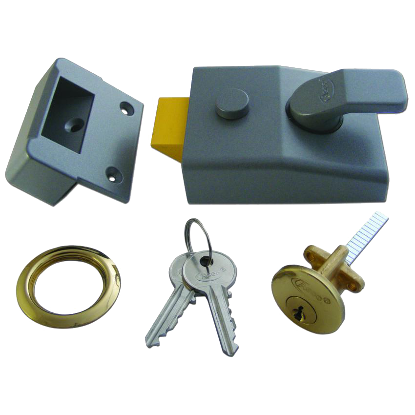 ASEC AS17 Non-Deadlocking Nightlatch - 60mm DMG Case - PB Cyl Boxed