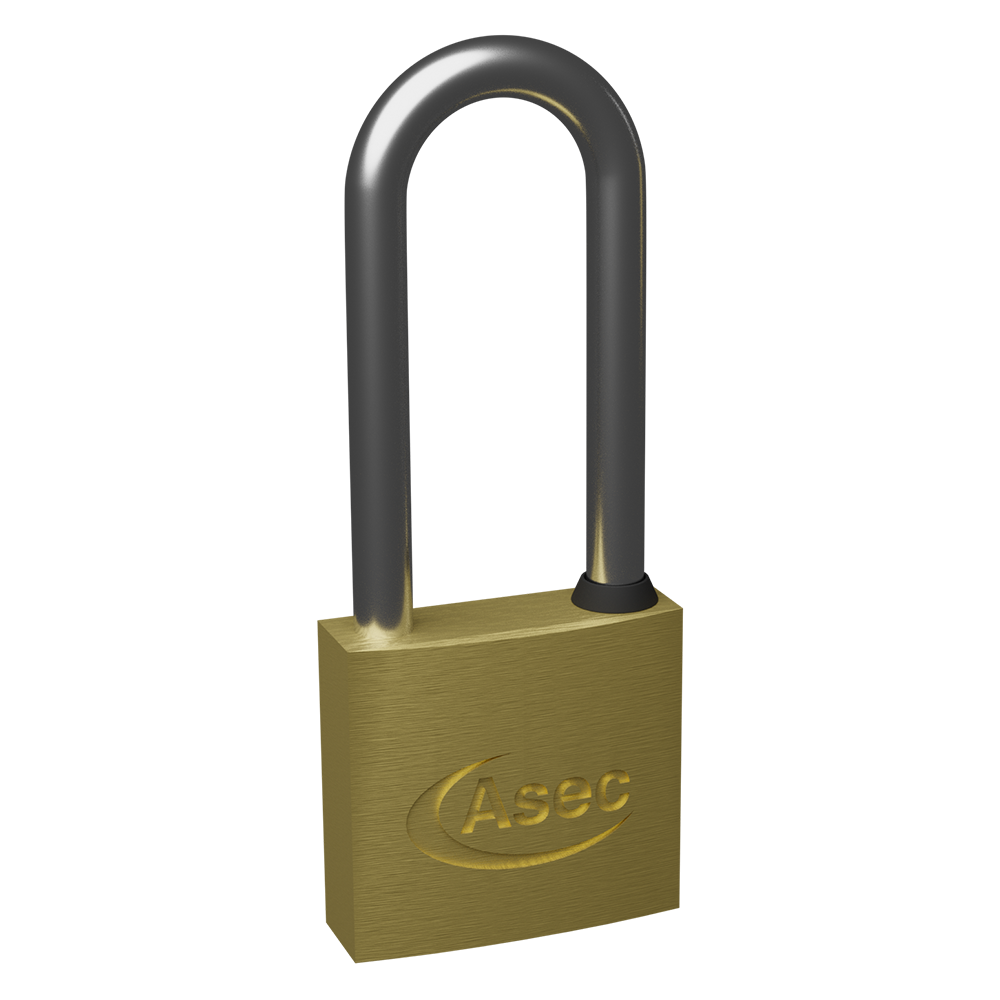 ASEC KD Long Shackle Brass Padlock - 30mm KD Visi
