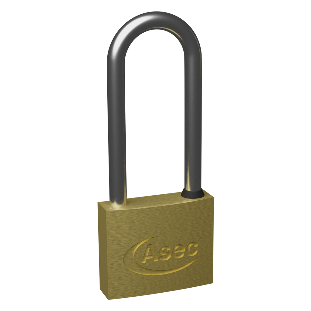 ASEC KD Long Shackle Brass Padlock - 40mm KD Visi