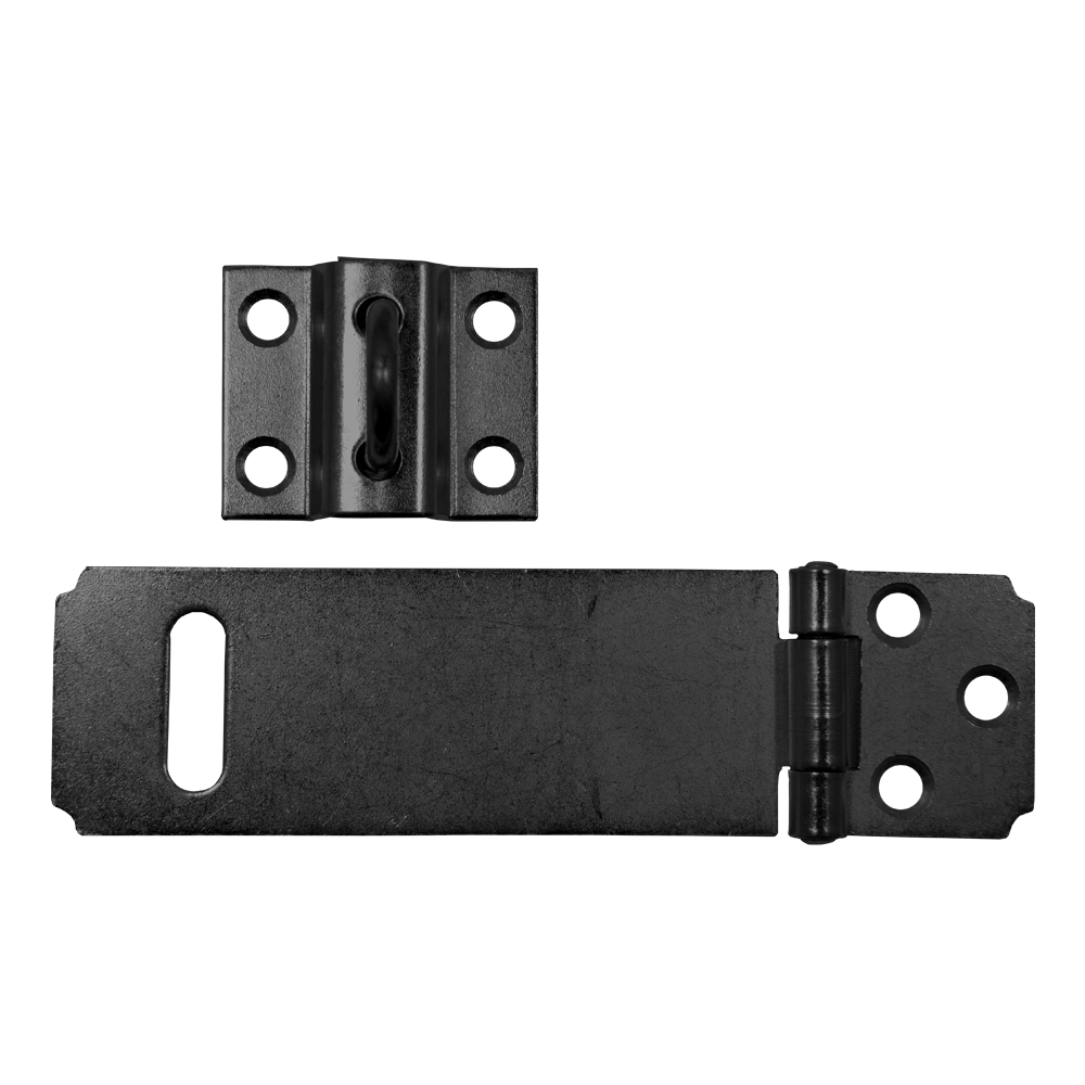 ASEC Safety Hasp & Staple - Black - 115mm
