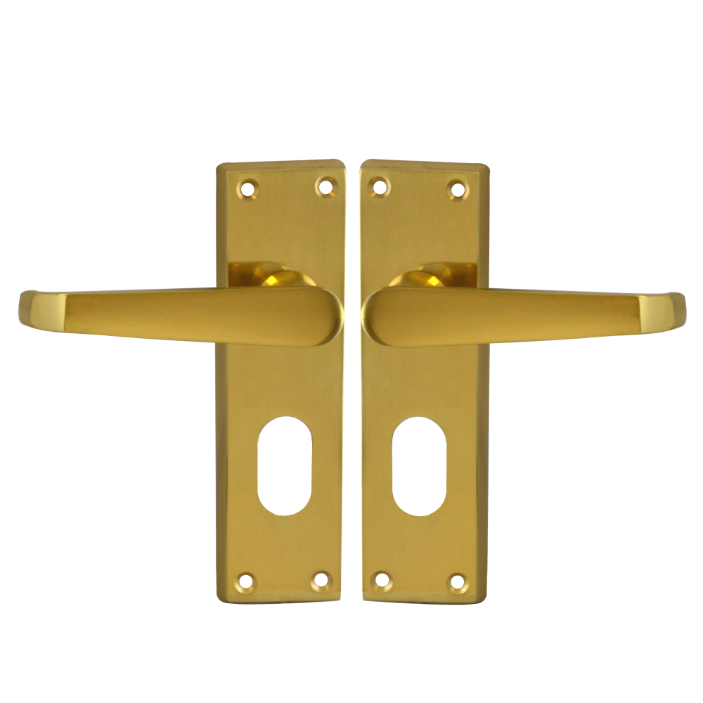 ASEC Victorian Plate Mounted Lever Furniture - PB Oval Lever Lock Visi